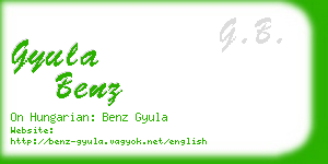 gyula benz business card